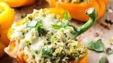 5-Ingredient Pesto Chicken Stuffed Peppers Recipe