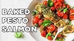 Baked Pesto Salmon | Easy Sheet Pan Dinner Idea