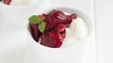 Basil Roasted Strawberries with Yogurt