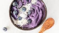 Blueberry-Purple Sweet Potato Smoothie Bowl