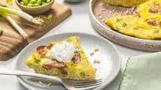 Brown Rice Frittata with Bacon and Edamame