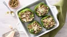 Chicken Pesto Stuffed Peppers