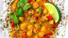 Chickpea Curry with Coconut Milk and Tomato