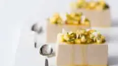 Coconut & almond jelly with pineapple syrup