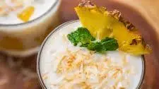 Coconut Pudding With Pineapple Jelly