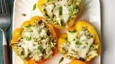 Easy Chicken Pesto Stuffed Peppers