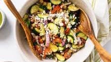 Grilled Zucchini & Onion Salad with Basil Dressing