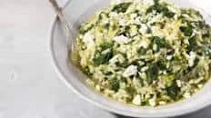 Herbed Spinach Rice with Feta and Lemon