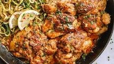 Lemon Garlic Butter Chicken and Zucchini Noodles Skillet