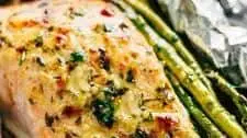 Lemon Parmesan Salmon & Asparagus Foil Packs