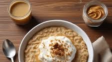 Nutty Oatmeal Delight with Yogurt and Syrup