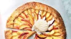 Peach galette with brown sugar crust