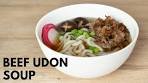 Quick & Easy Beef Udon Soup Recipe (Niku Udon)