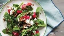 Rhubarb, Pecan, and Goat Cheese Salad