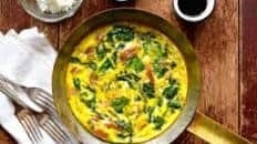 Slow Baked Sautéed Spinach, Bacon & Feta Frittata