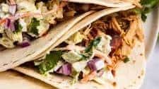 Slow Cooker BBQ Chicken Tacos with Simple Slaw