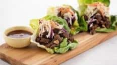 Spicy Korean-Style Beef Lettuce Cups stovetop cooking