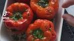 Spinach + Feta Stuffed Peppers