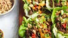 Sticky Korean Ground Beef Lettuce Wraps