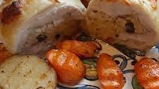 Stuffed Chicken Thighs with Roasted Potatoes and Carrots