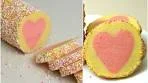 Sugar cookies with heart shape inside