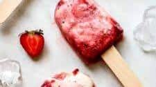 Sweet Strawberry Basil Swirl Yogurt Popsicles