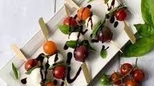 Tomato and Mozzarella Skewers (with Balsamic Glaze)