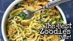 Zoodles With Thai Peanut Sauce | Gluten Free & Vegan