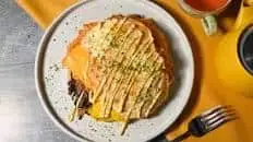 Bacon, Egg, and Cheese Okonomiyaki
