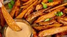 Easy, 30-Minute Spicy Roasted Sweet Potato Fries with Creamy Dipping Sauce