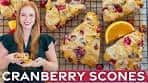 Fluffy & Buttery Easy Cranberry Orange Scones Recipe | The ...