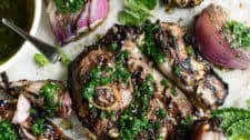 Grilled Lamb Chops with Mint Chimichurri