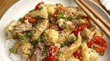 Healthy Kung Pao Chicken & Cauliflower Sheet Pan Meal