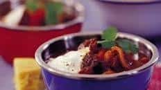 Spicy beef stew with beans & peppers