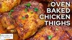 Super CRISPY Oven Baked Chicken Thighs | Everyday ...