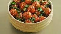 Sweet Potato Mochi Balls with Gochujang Butter Sauce