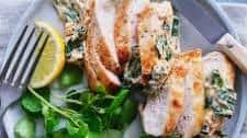 Adam Liaw’s spinach-and-ricotta-stuffed chicken breasts