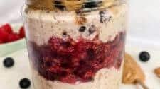 Almond Butter Berry Overnight Oats