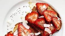 Almond Butter Toast with Strawberries and Honey