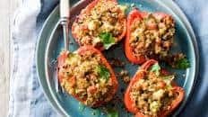 Amaranth and quinoa stuffed peppers