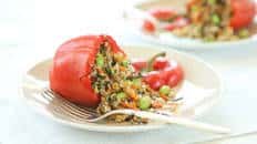 Ancient Grain-Stuffed Red Bell Peppers