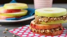 Apple Sandwiches with Almond Butter and Granola