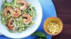 Avocado-Basil Zucchini Noodles with Chile-Lime Shrimp & Corn