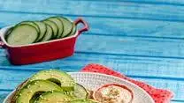 Avocado Hummus Cucumber Toast with Toasted Sesame Seeds