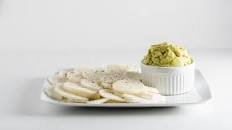 Avocado Hummus with Salt and Pepper Jicama Chips