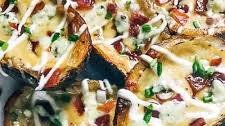 Bacon and Bourbon Blue Cheese Potato Skins