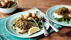 Baked cod with herby crust