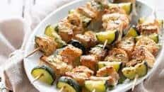 Baked fish skewers