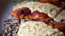Baked Flounder with Pontchartrain Sauce