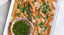 Baked Jicama Fries with Cilantro Lime Dressing